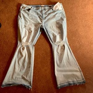 These are bootcut jeans